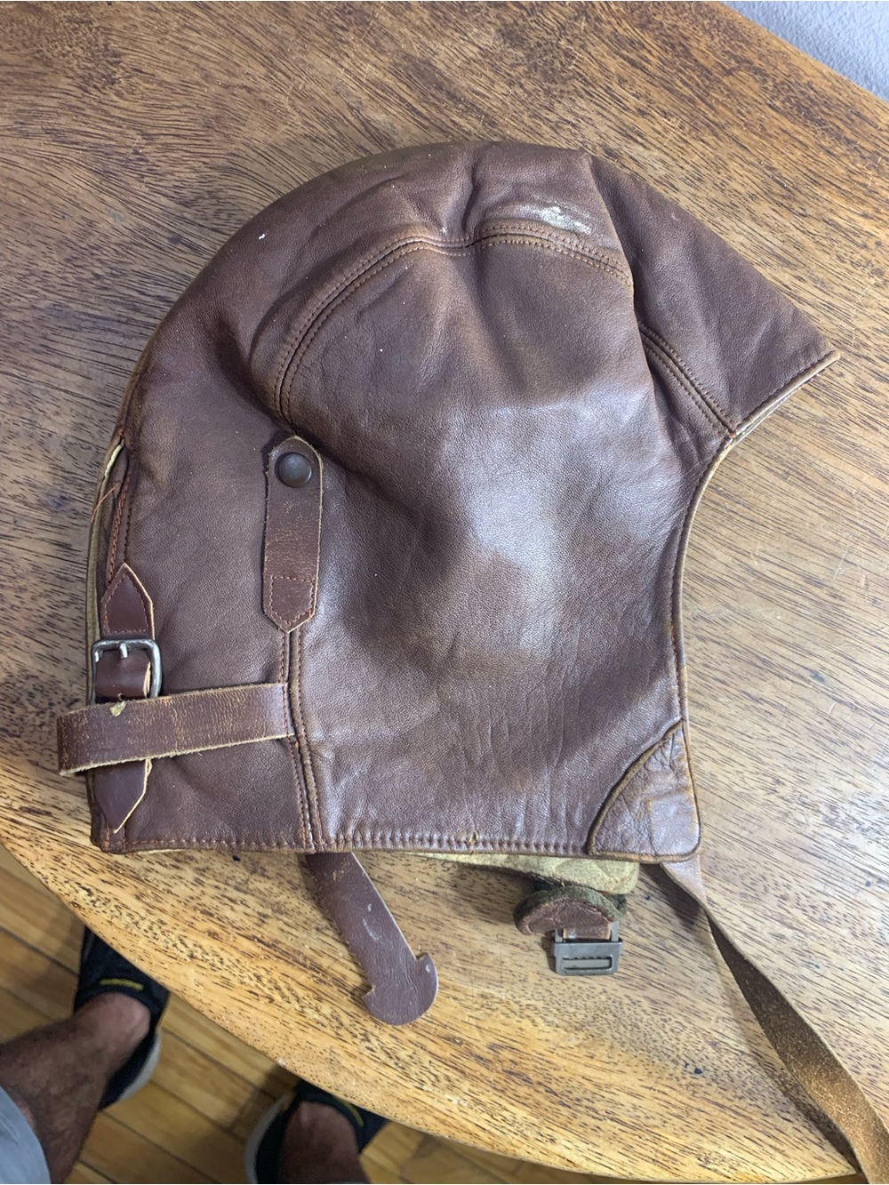 VintageWW2 Canadian or British army aviator military flight combat leatherhelmet - Picture 1 of 8